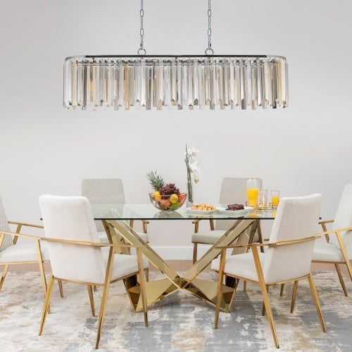 Modern Oval Crystal Chandelier Luxury Home Decor Fixtures - No Bulbs Unavailable Platform- Temu