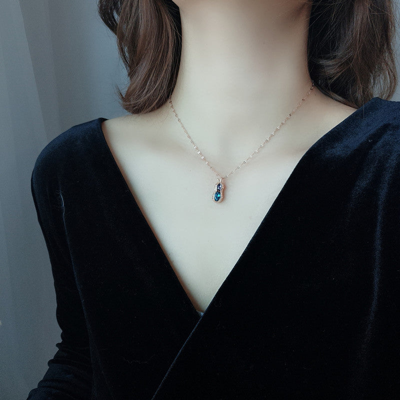 Female crystal peanut necklace