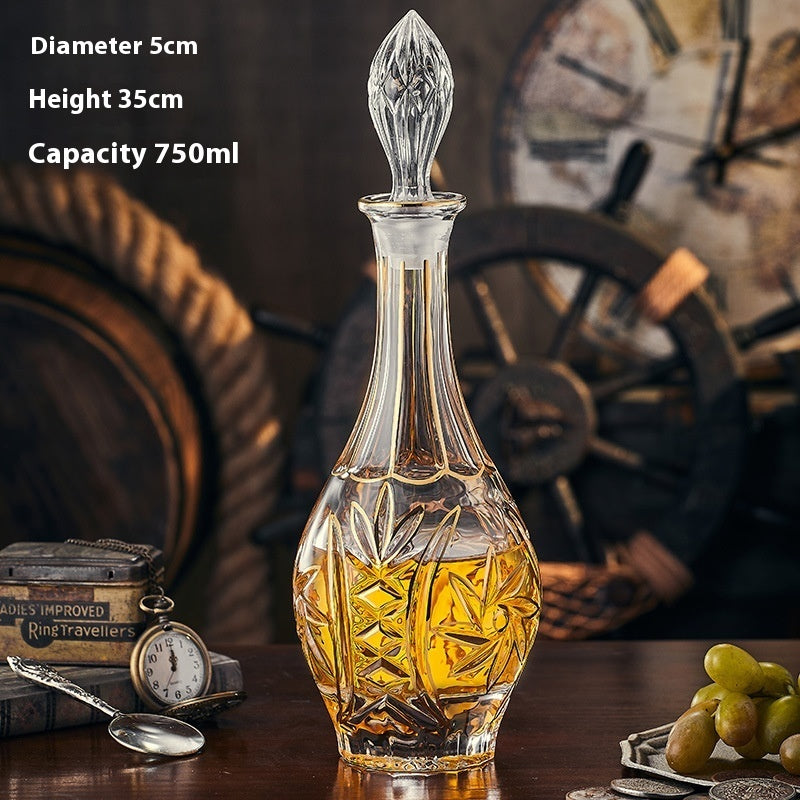 Household Creative Crystal Glass Whiskey Wine Bottle Suit