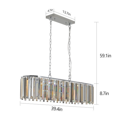 Modern Oval Crystal Chandelier Luxury Home Decor Fixtures - No Bulbs Unavailable Platform- Temu