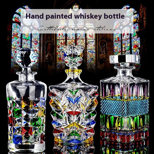 Handicraft Color Hand-painted Foreign Wine Whiskey Wine Bottle Crystal Wine Pot Wine Decanter Liquor Divider