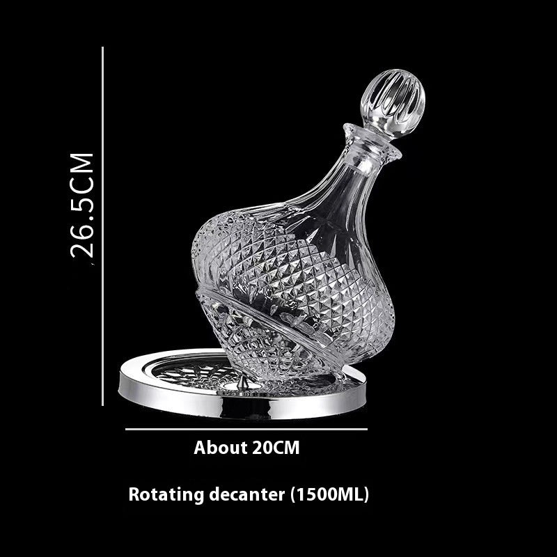 Good-looking Light Luxury Gold Crystal Household Rotating Gyro Wine Decanter Wine Aerator Mirror Jug Gift Bar Decoration