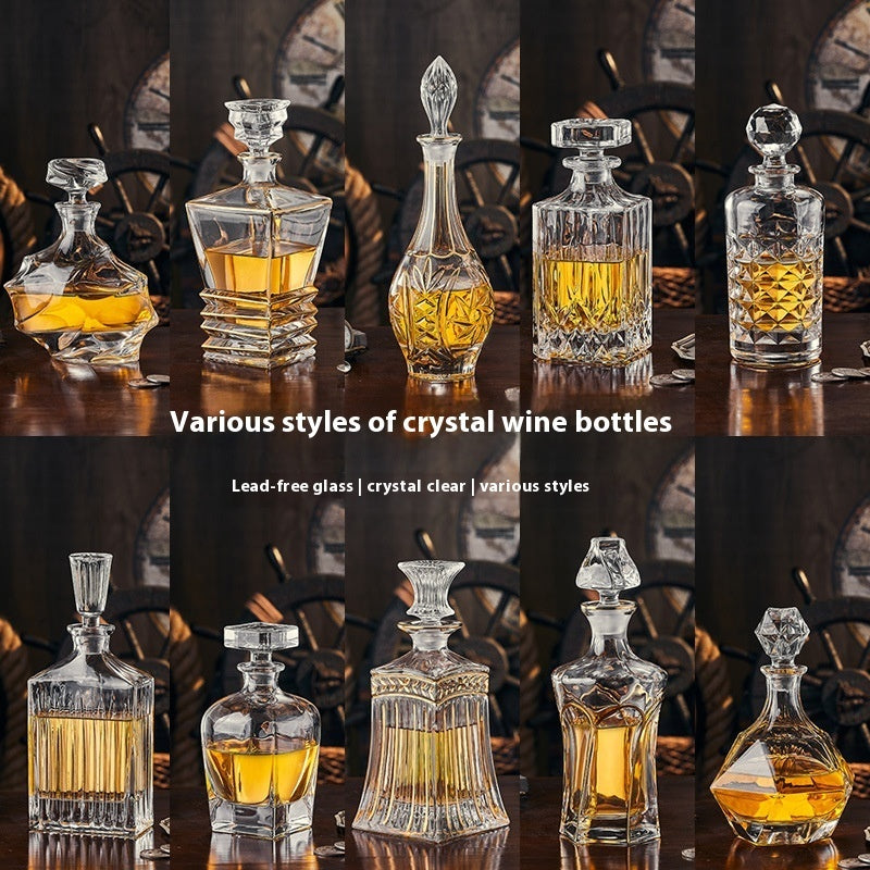 Household Creative Crystal Glass Whiskey Wine Bottle Suit