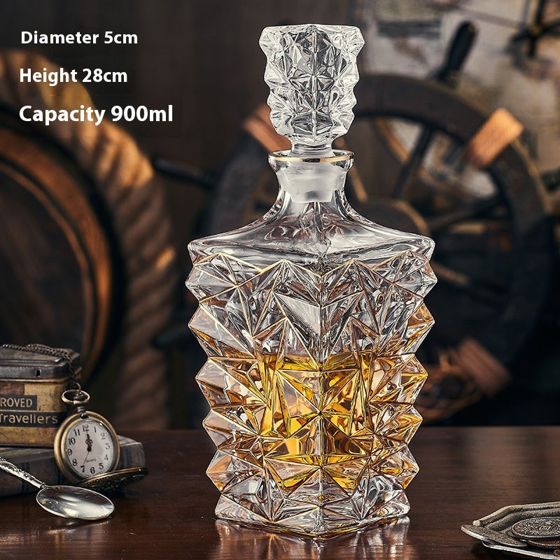 Household Creative Crystal Glass Whiskey Wine Bottle Suit